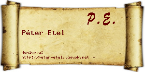 Péter Etel névjegykártya